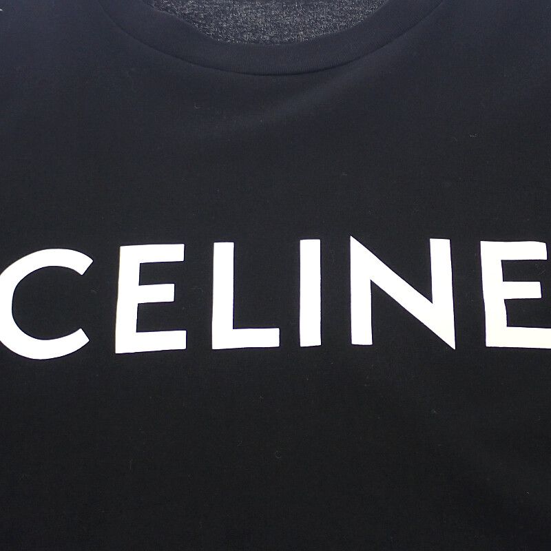 Celine Logo Cropped T-shirt S 2x761501f Short Sleeve T-shirt Crew Neck Mini