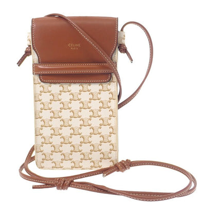 Celine Mobile Pouch 10g332cqd Shoulder Bag Phone Pouch Lambskin Triomphe Canvas