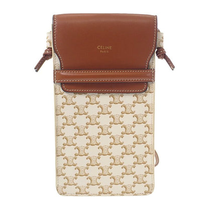 Celine Mobile Pouch 10g332cqd Shoulder Bag Phone Pouch Lambskin Triomphe Canvas
