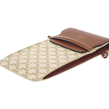 Celine Mobile Pouch 10g332cqd Shoulder Bag Phone Pouch Lambskin Triomphe Canvas