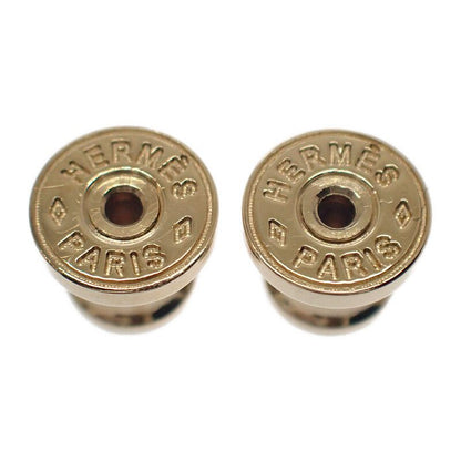 Hermes Amulet Duo Earrings Metal Buffalo Horn Brown Gold Ladies [grade A