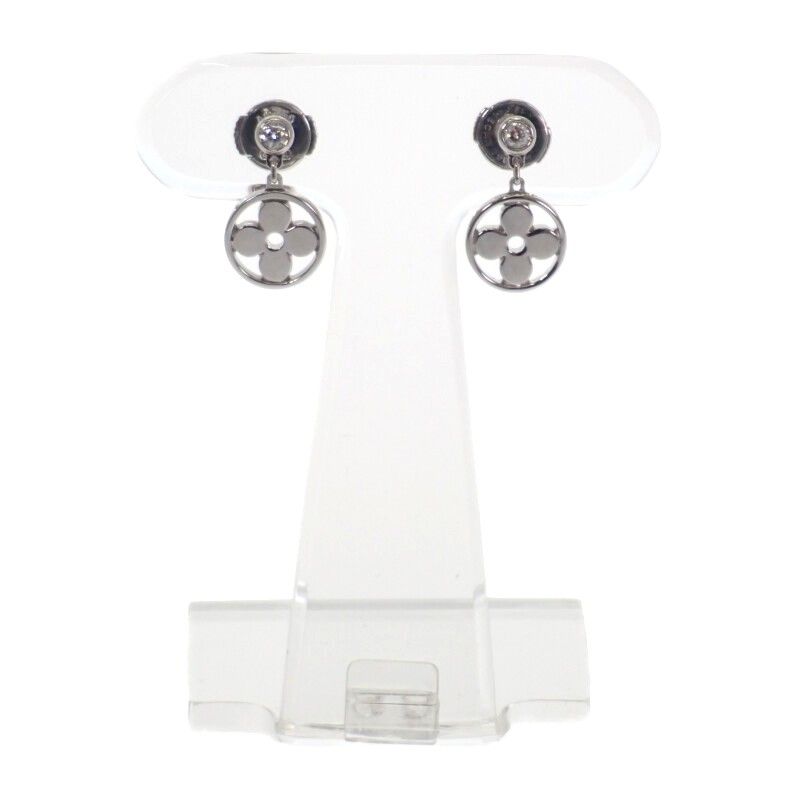 Louis Vuitton Pus Monogram Idylle Q96167 Earrings 18K White Gold White Gold