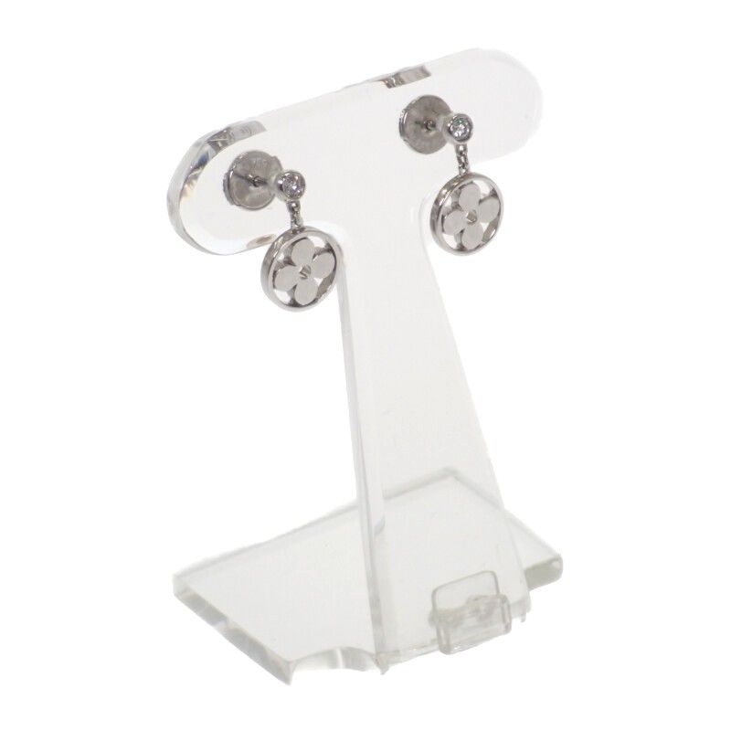 Louis Vuitton Pus Monogram Idylle Q96167 Earrings 18K White Gold White Gold