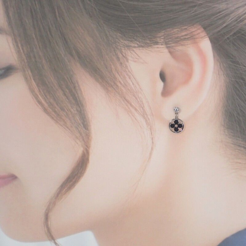 Louis Vuitton Pus Monogram Idylle Q96167 Earrings 18K White Gold White Gold