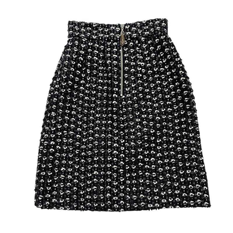 Louis Vuitton Bottoms Black White Silver Monogram Middle Skirt