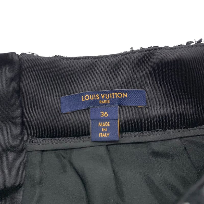 Louis Vuitton Bottoms Black White Silver Monogram Middle Skirt