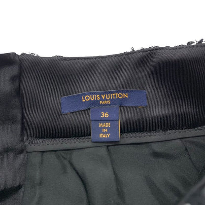 Louis Vuitton Bottoms Black White Silver Monogram Middle Skirt