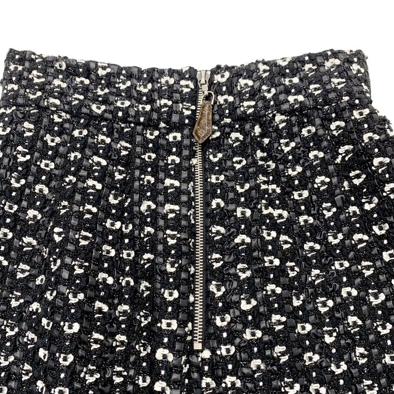 Louis Vuitton Bottoms Black White Silver Monogram Middle Skirt