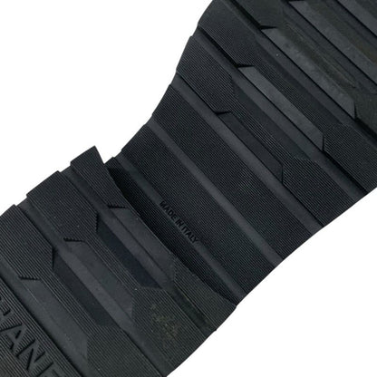 Chanel Boots Short Boots Shoes Fabric Black Gold Matelasse Here Mark Lace Up