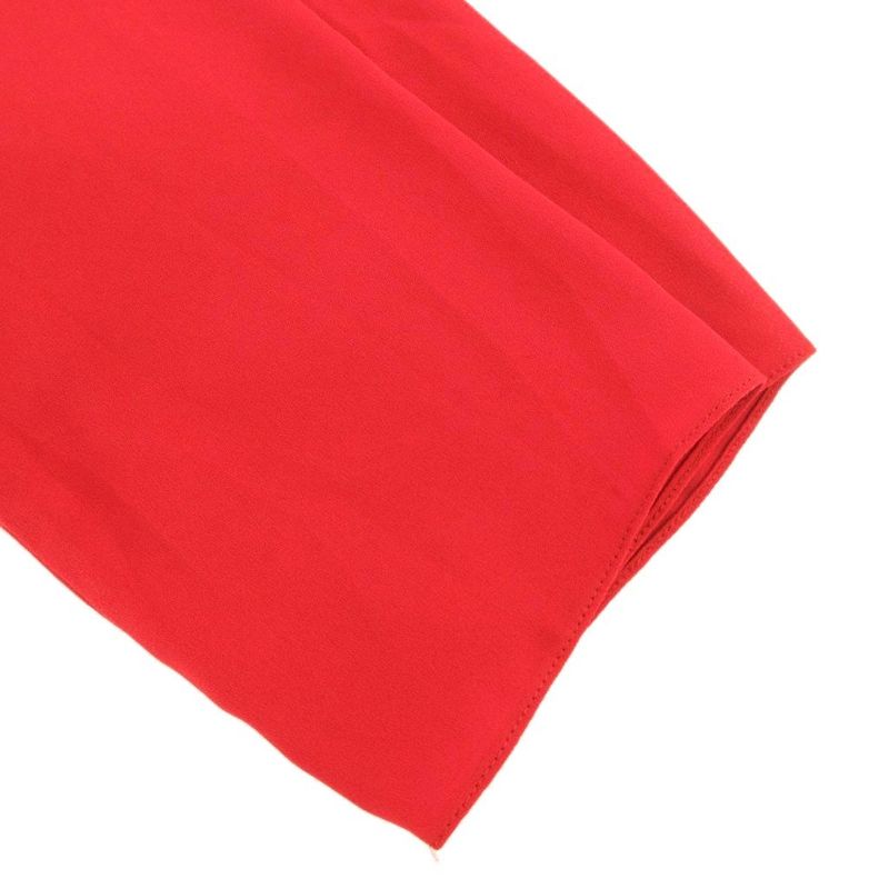 Balenciaga Blouse Cut And Sewn Long Sleeve Pullover High Neck Ribbon 36 Red GV