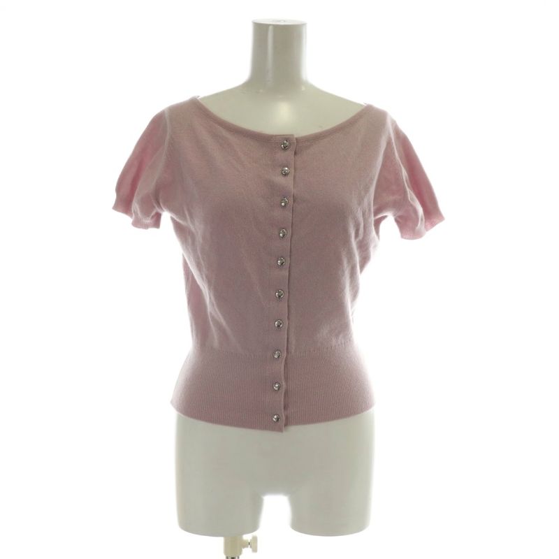 Christian DIOR Boutique Ensemble Knit Cardigan Cashmere Long Short Sleeve Crew