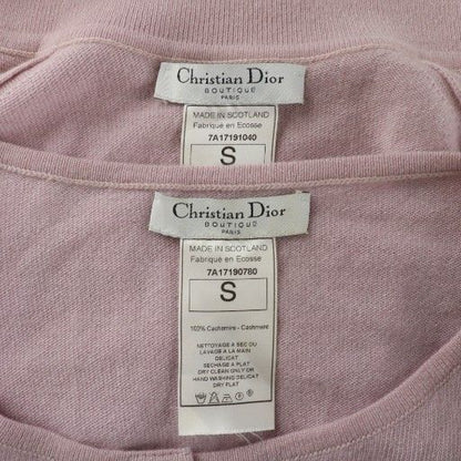 Christian DIOR Boutique Ensemble Knit Cardigan Cashmere Long Short Sleeve Crew