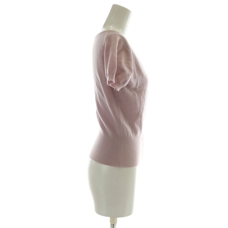 Christian DIOR Boutique Ensemble Knit Cardigan Cashmere Long Short Sleeve Crew