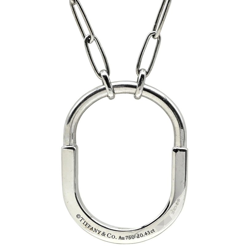 Tiffany & Co Tiffany & Co Necklace Lock Pendant White Gold T&co Au750 18k