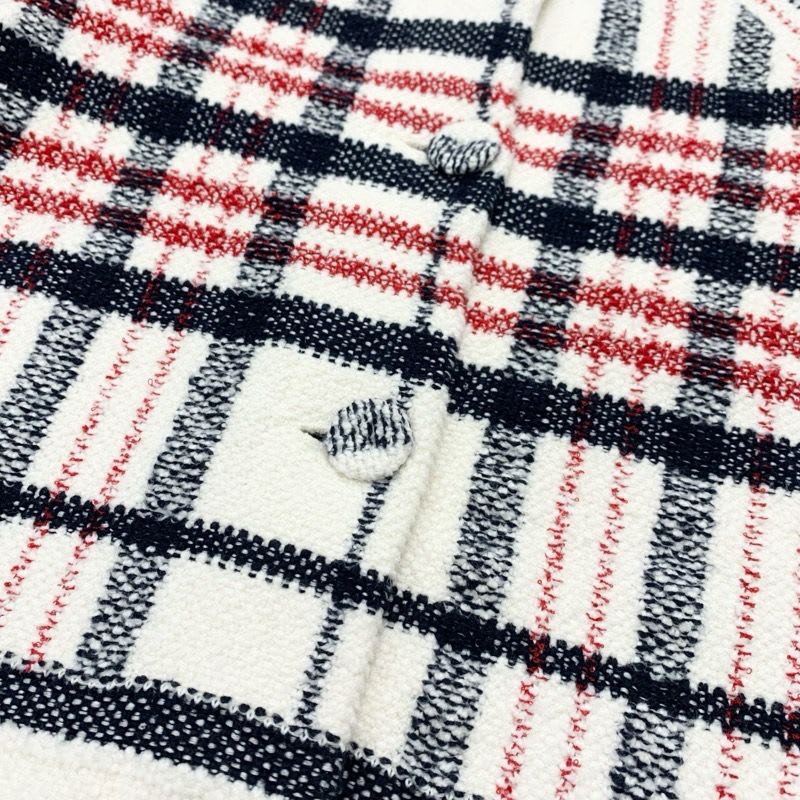 Christian Dior Outerwear White Navy Red Jacket Check Logo Short Length