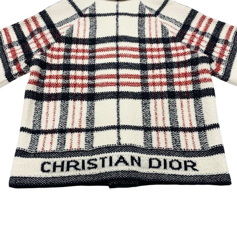 Christian Dior Outerwear White Navy Red Jacket Check Logo Short Length