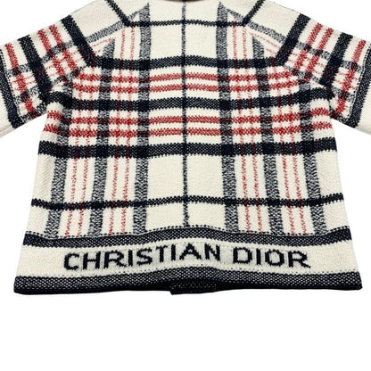 Christian Dior Outerwear White Navy Red Jacket Check Logo Short Length