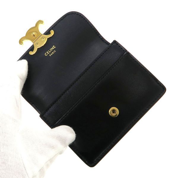 Celine Triomphe Cardholder With Flap / Shiny Calfskin 10i583dpv.38no