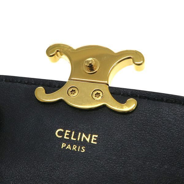 Celine Triomphe Cardholder With Flap / Shiny Calfskin 10i583dpv.38no
