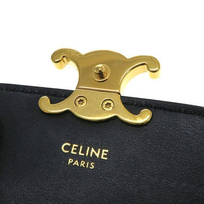 Celine Triomphe Cardholder With Flap / Shiny Calfskin 10i583dpv.38no