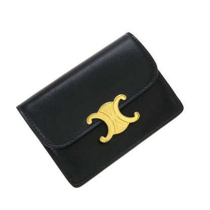 Celine Triomphe Cardholder With Flap / Shiny Calfskin 10i583dpv.38no