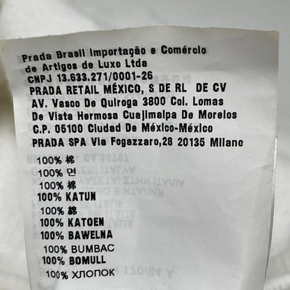 Prada White 138590 Triangle Cropped Zip Up Hoodie M