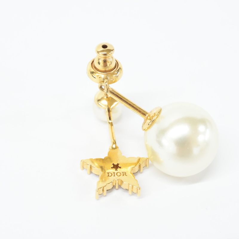 Christian DIOR Tribal Rhinestone/resin Pearl Star Single Ear Single