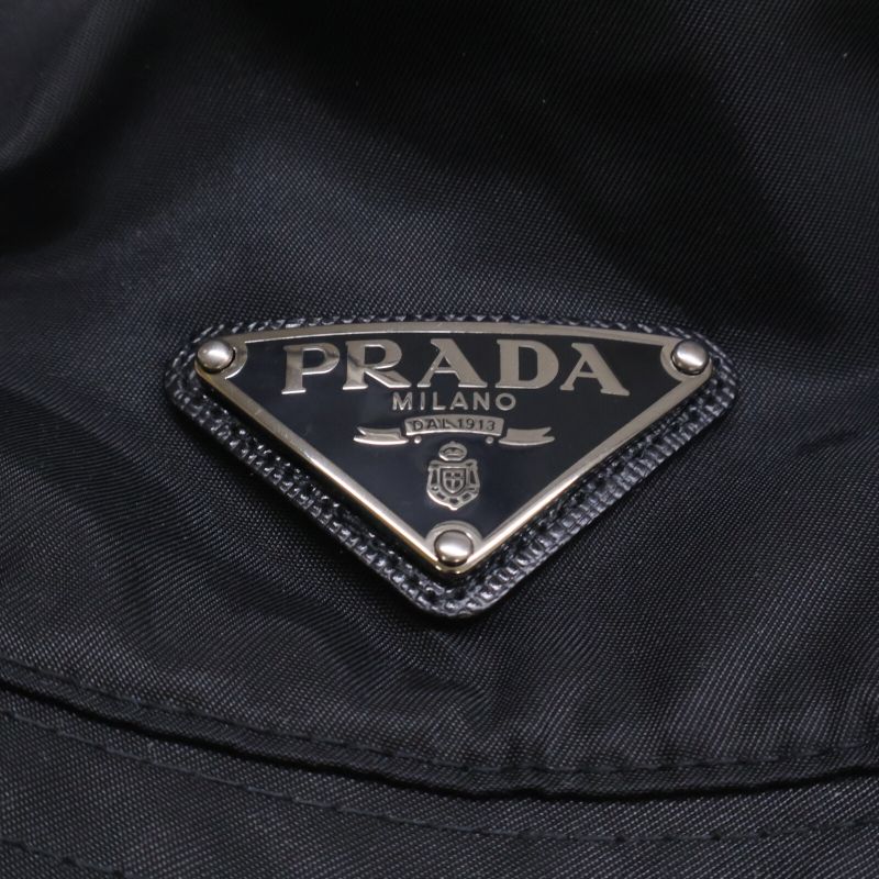 Prada2hc137 Re-nylon Triangle Logo Plate Bucket