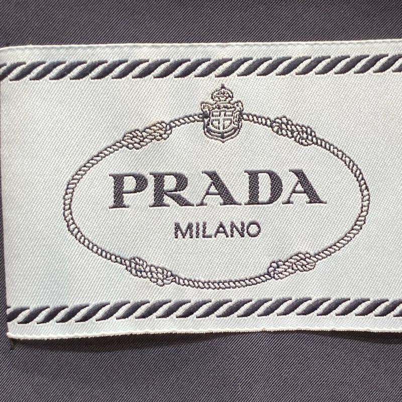 Prada 13SS Navy Cotton And Polyester Gathered Trench Coat 38