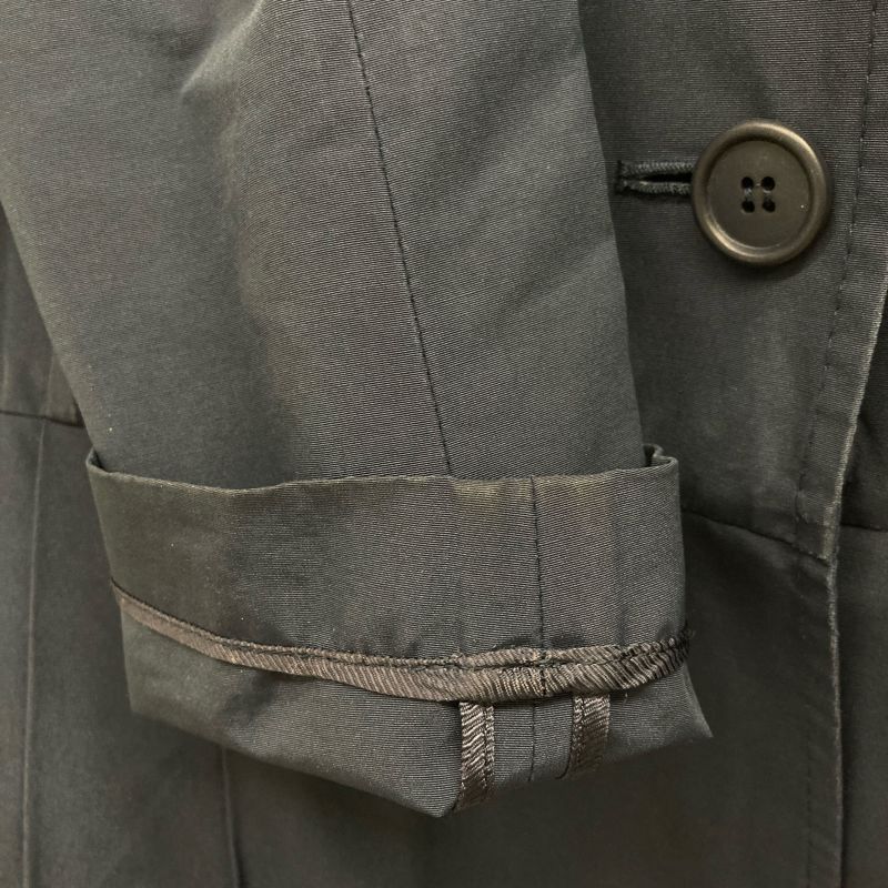 Prada 13SS Navy Cotton And Polyester Gathered Trench Coat 38