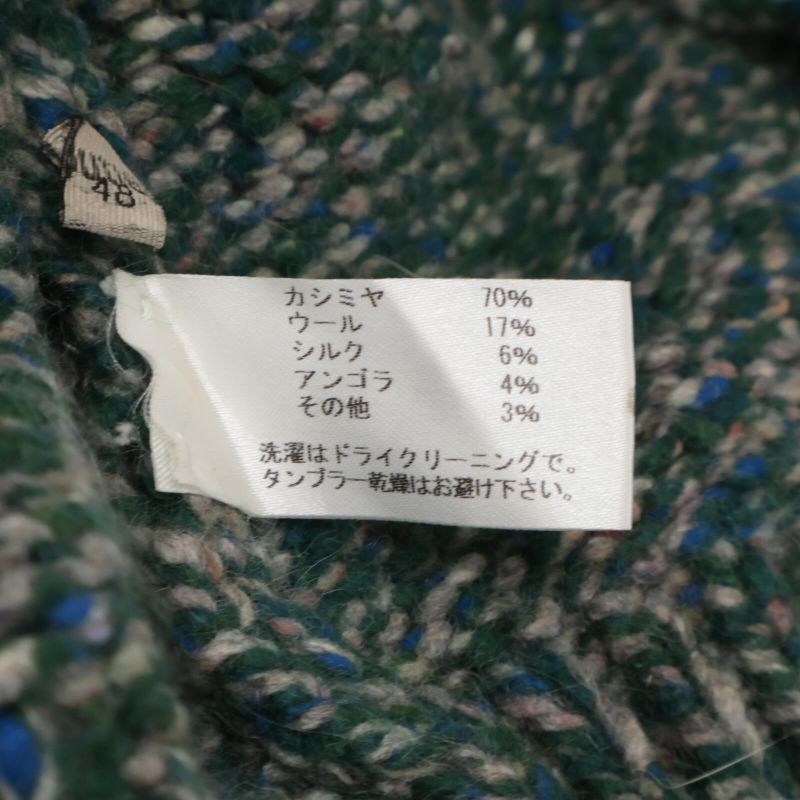 Bottega Veneta Green And Gray Cashmere And Wool Blend Knit With Stole 48