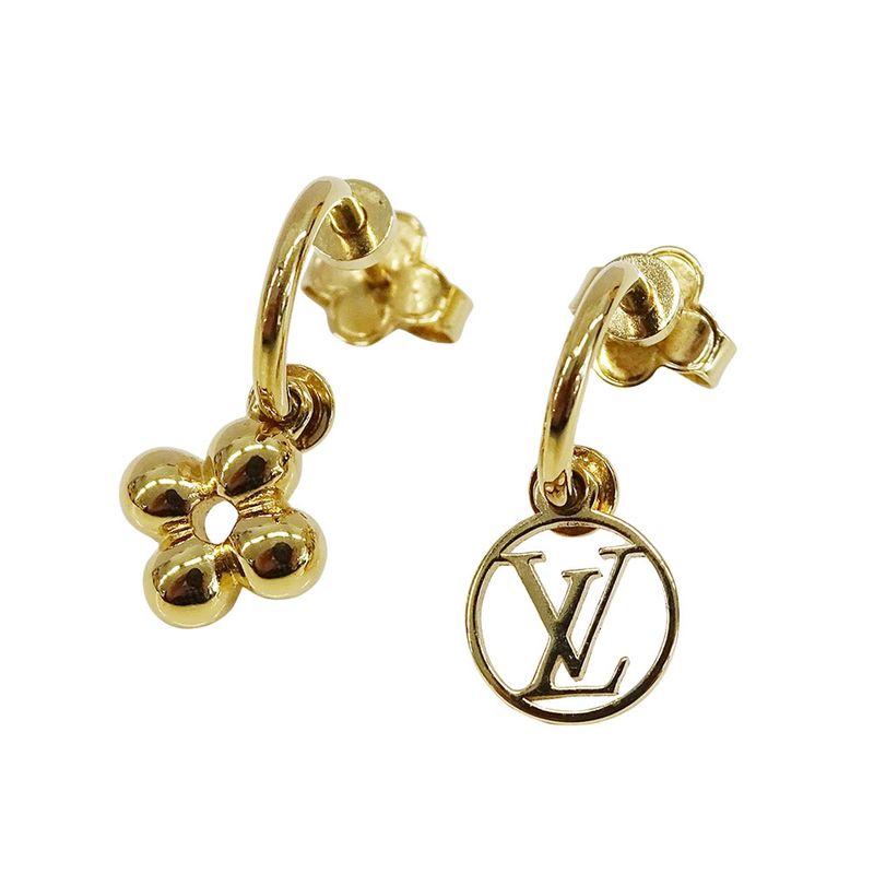 Louis Vuitton Earrings Women's Branded Monogram Earrings Blooming Gold M64859
