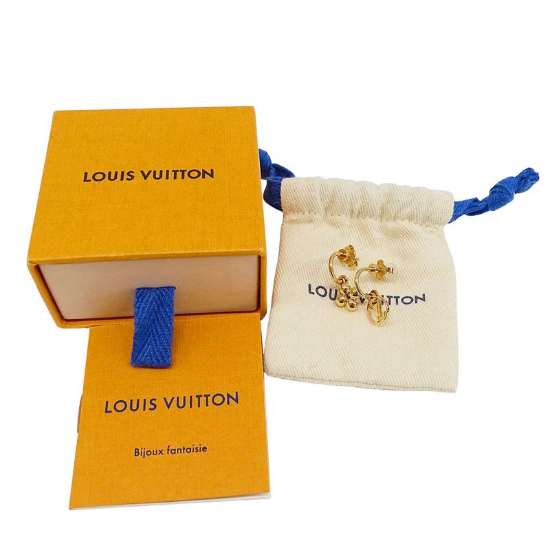 Louis Vuitton Earrings Women's Branded Monogram Earrings Blooming Gold M64859