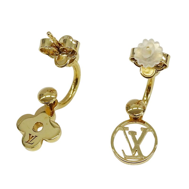 Louis Vuitton Earrings Women's Branded Monogram Earrings Blooming Gold M64859