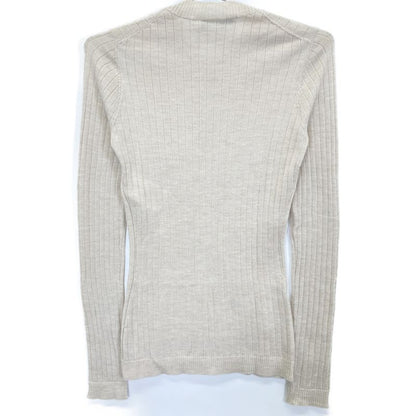 Christian DIOR 844s81am115 Beige Cashmere Silk BEE Embroidered Crewneck Knit 34