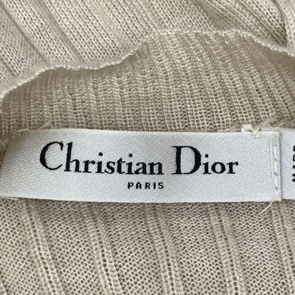 Christian DIOR 844s81am115 Beige Cashmere Silk BEE Embroidered Crewneck Knit 34