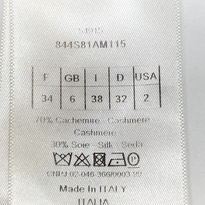 Christian DIOR 844s81am115 Brown Cashmere Silk BEE Embroidered Crewneck Knit 34