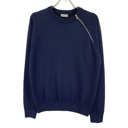 DIOR 863m631zt904 Navy Zip Design Crewneck Pullover Knit M