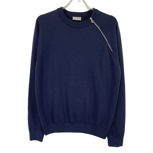 DIOR 863m631zt904 Navy Zip Design Crewneck Pullover Knit M