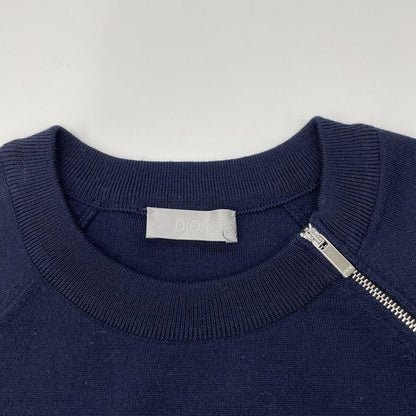 DIOR 863m631zt904 Navy Zip Design Crewneck Pullover Knit M
