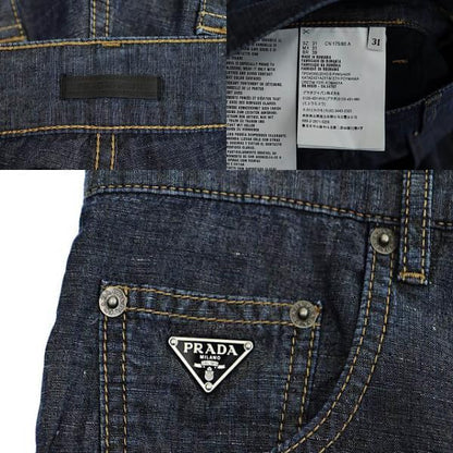Prada 24SS Triangle Logo Plate 5 Pocket Denim Pants Jeans Gep374 31 Indigo