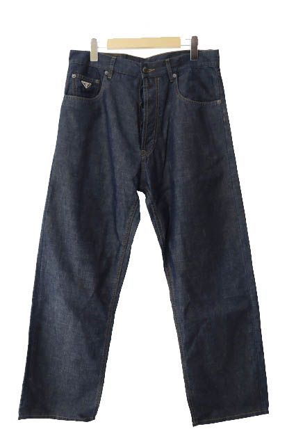 Prada 24SS Triangle Logo Plate 5 Pocket Denim Pants Jeans Gep374 31 Indigo