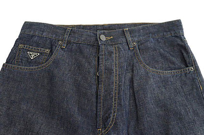 Prada 24SS Triangle Logo Plate 5 Pocket Denim Pants Jeans Gep374 31 Indigo