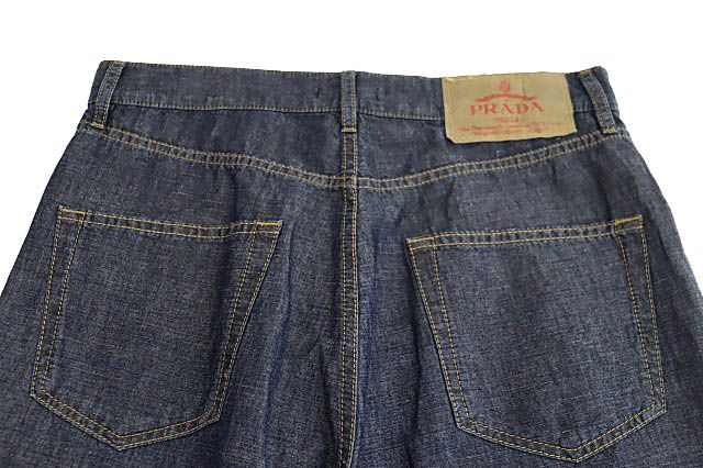 Prada 24SS Triangle Logo Plate 5 Pocket Denim Pants Jeans Gep374 31 Indigo