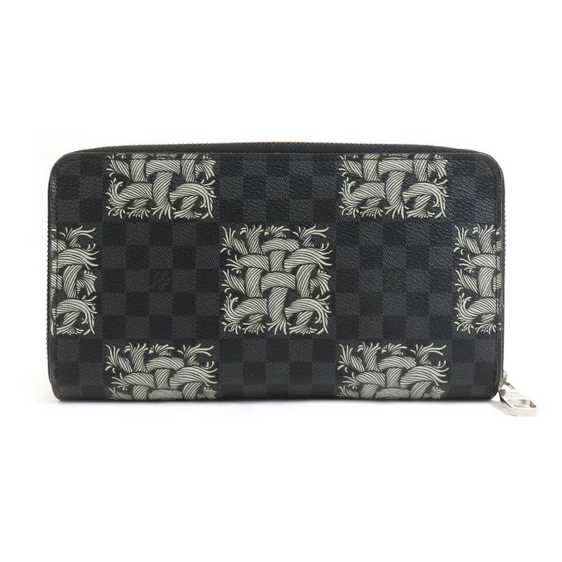 Louis Vuitton Round Zipper Long Wallet Organizer Damier Graphite Christopher