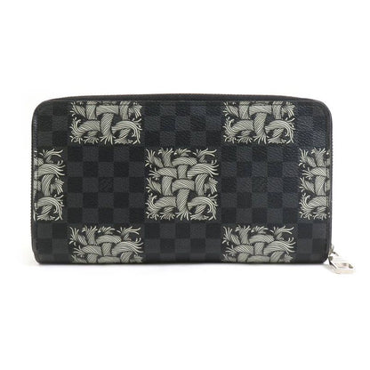 Louis Vuitton Round Zipper Long Wallet Organizer Damier Graphite Christopher
