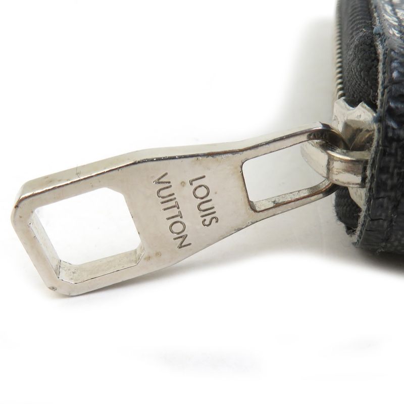 Louis Vuitton Round Zipper Long Wallet Organizer Damier Graphite Christopher