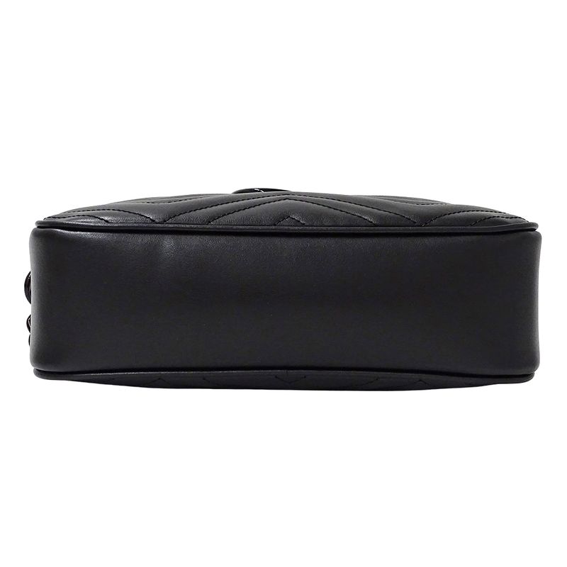 Gucci Bag Women's Brand Shoulder Bag GG Marmont Leather Black 447632 Black