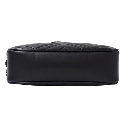 Gucci Bag Women's Brand Shoulder Bag GG Marmont Leather Black 447632 Black