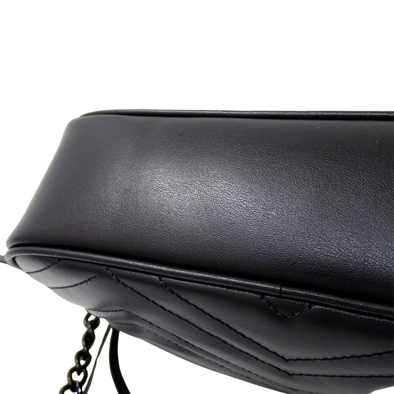 Gucci Bag Women's Brand Shoulder Bag GG Marmont Leather Black 447632 Black